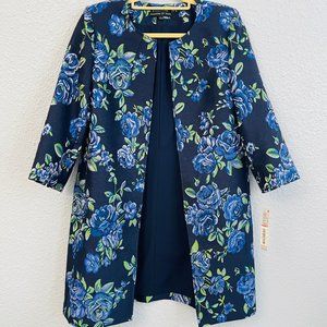 Preston & York Suit Caitlin navy Jacket blazer blue floral size 6 NWT